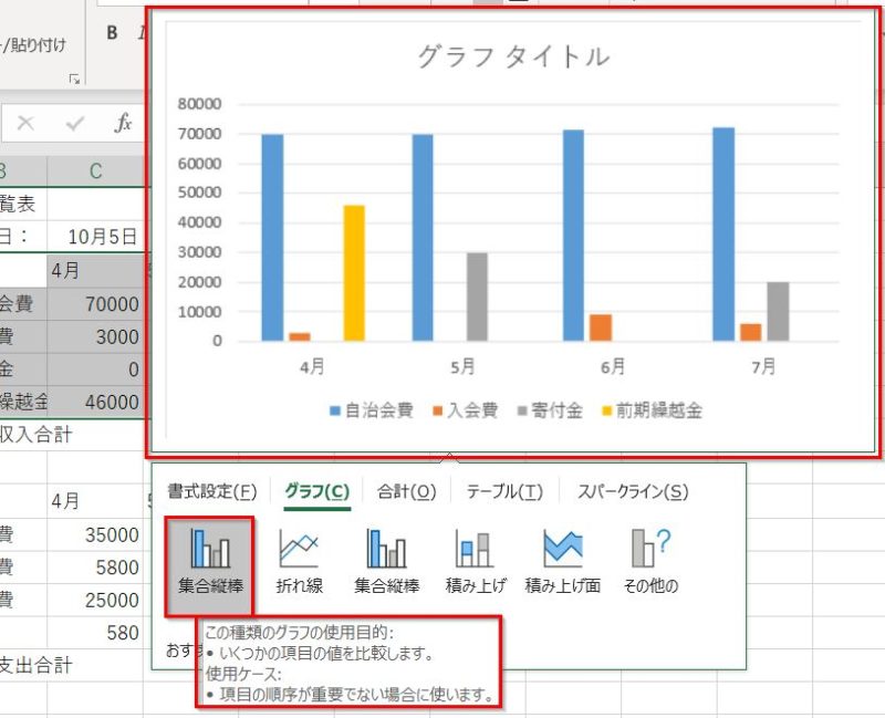 Excelの教科書 クイック分析ツール はやぶさ宝石箱